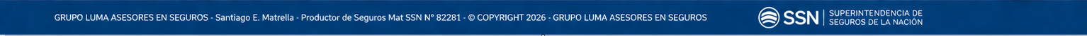 Grupo Luma Asesores en Seguros - Santiago E. Matrella - Productor de Seguros Mat SSN N° 82281 - Copyright 2026 - Superintendencia de Seguros de la Nación
